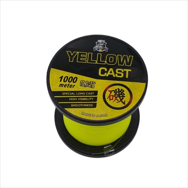 Fir monofilament pentru pescuit, Cast, lungime 1000 m, diametru 0.35 mm, 16.10 kg, culoare galben